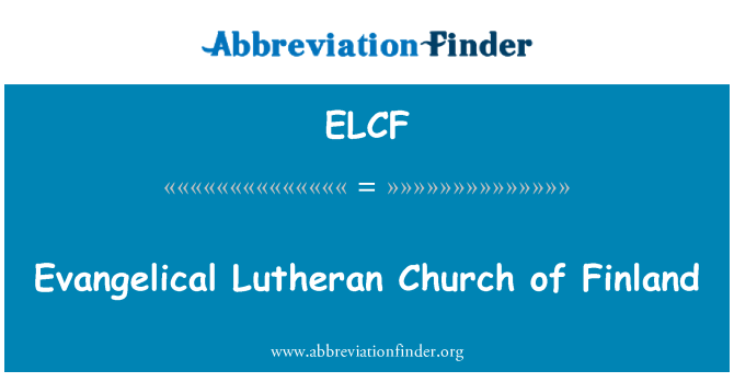 ELCF: Евангелическая лютеранская церковь Финляндии
