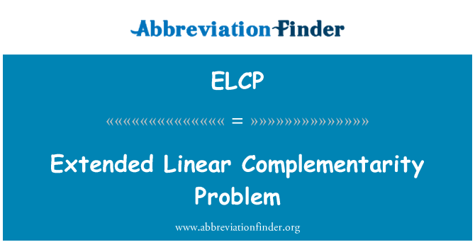 ELCP: Paplašinātā lineārā papildināmību problēma