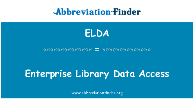 ELDA: Menter Llyfrgell Data mynediad