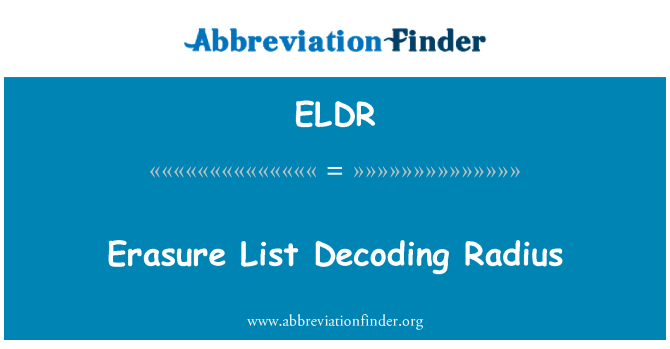 ELDR: Des lis Décodage adiyis