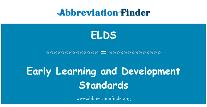 ELDS: Apprentissage byen bonè ak devlòpman Normes