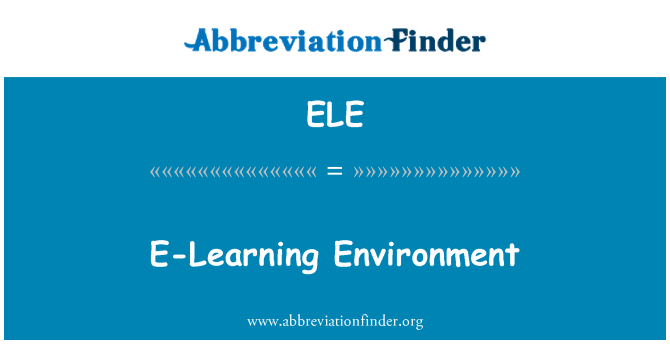 ELE: E-Learning-Umgebung