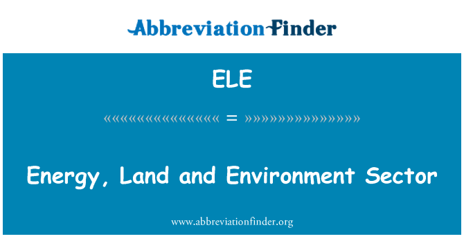 ELE: Energii, ziemi i ochrony środowiska
