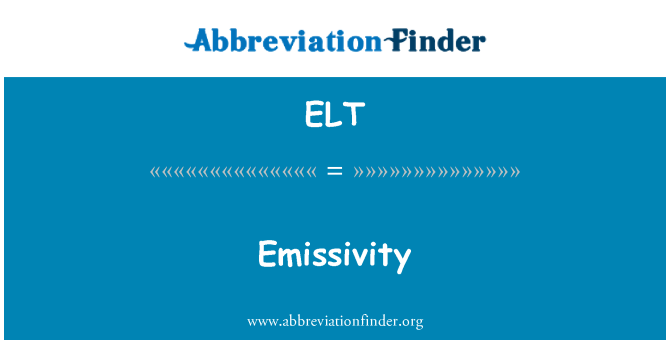 ELT: Emissivity