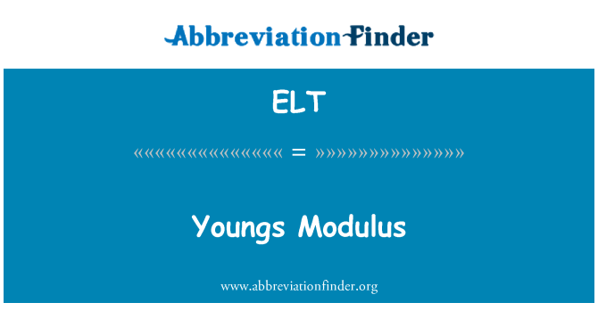 ELT: Youngs modülü