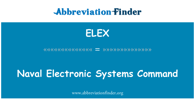ELEX: Naval elektroniska system kommandot