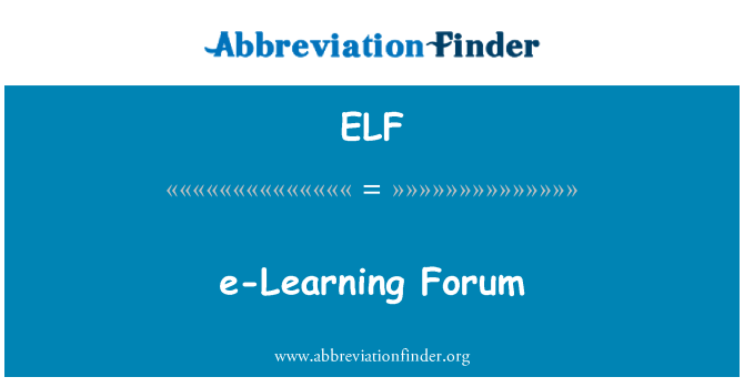 ELF: e-Learning Forum