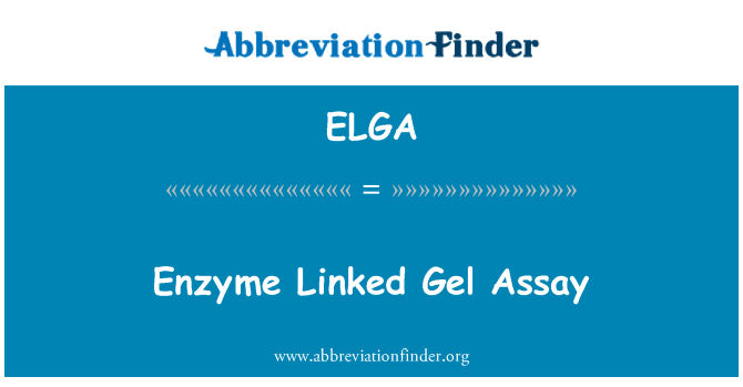ELGA: Essai de Gel lié enzymatique