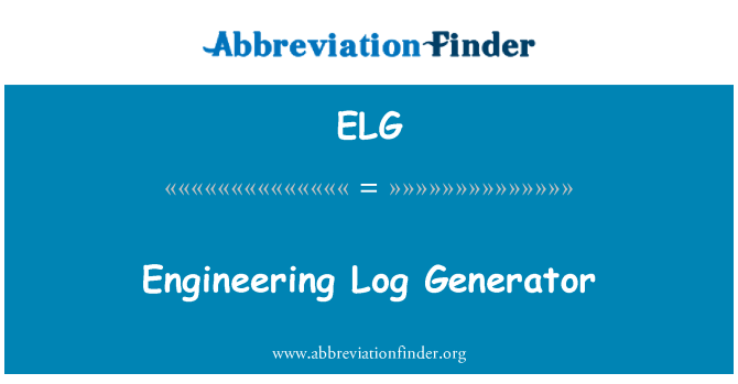 ELG: Teknik Log Generator
