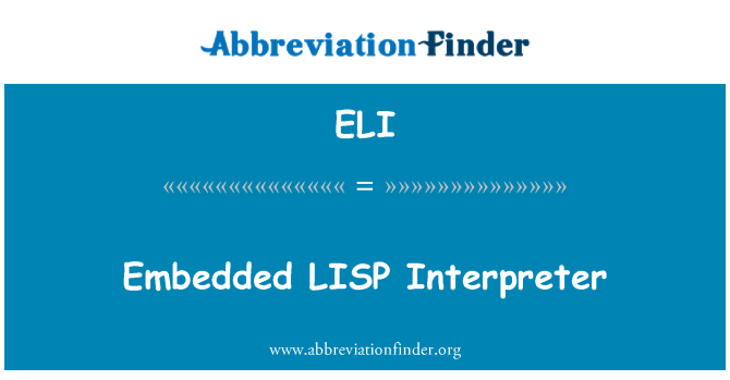 ELI: 포함된 LISP 인터프리터