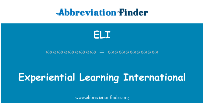 ELI: Internacional de aprendizagem experiencial