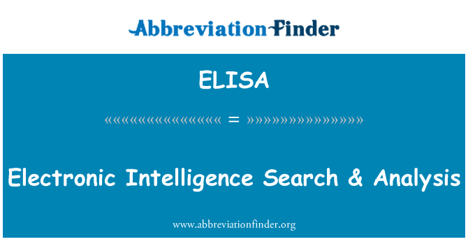 ELISA: Tfittxija ta ' intelliġenza elettroniċi & analiżi
