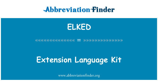 ELKED: Kit di estensione lingua