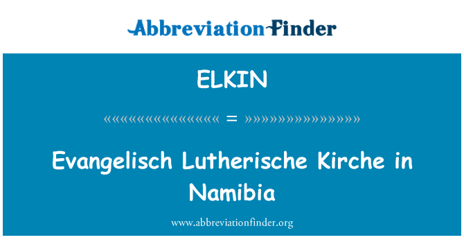 ELKIN: Evangelisch Lutherische Kirche en Namibie