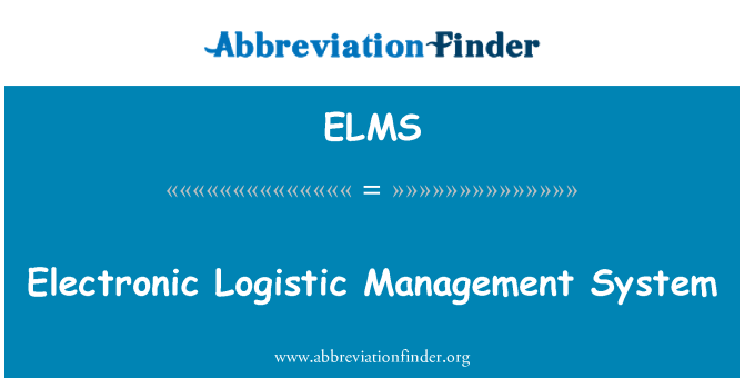 ELMS: Sistem de Management Logistic electronice