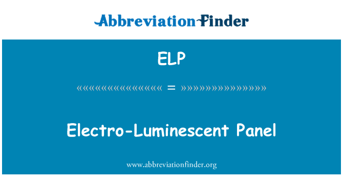 ELP: Panel elettro-luminixxenti