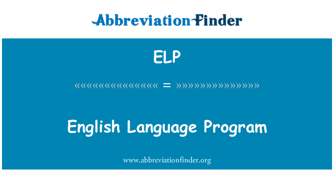 ELP: Anglický jazykový Program