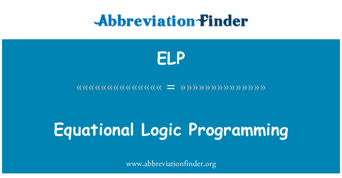 ELP: Equational logikos programavimas