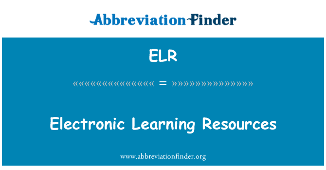 ELR: Recursos de aprendizaje electrónico