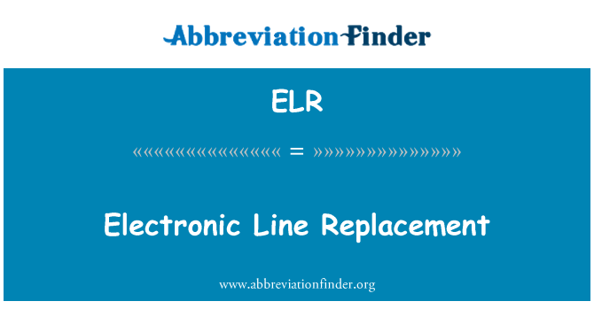 ELR: Elektronski Line zamenjava