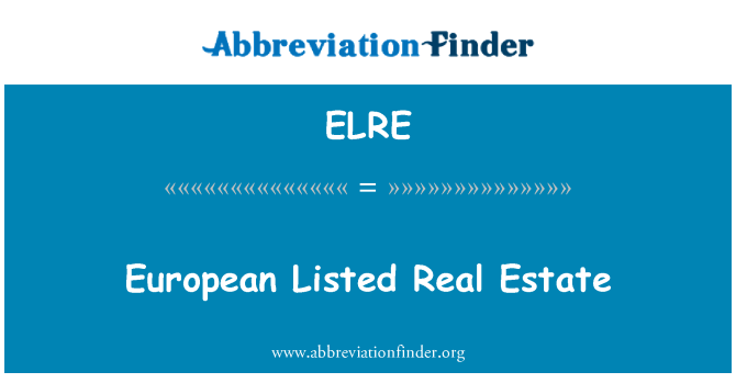 ELRE: 欧州の上場不動産