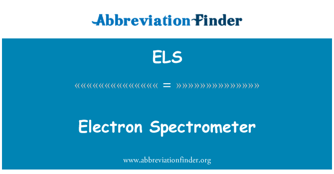 ELS: Spectrometru de electroni