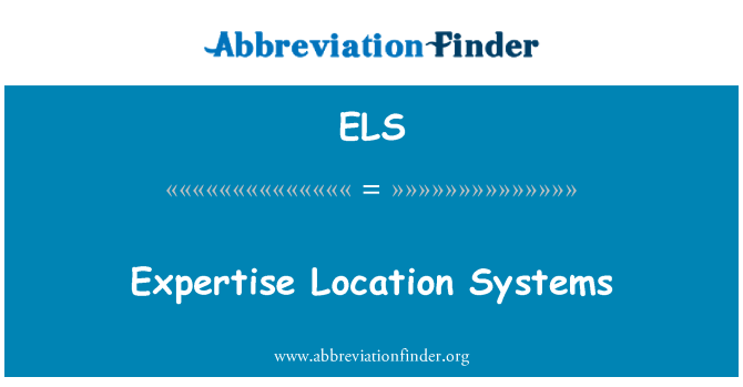 ELS: Expertise Location Systems