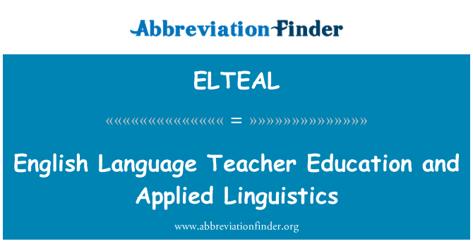 ELTEAL: Profesorado de lengua inglesa y lingüistica aplicada.