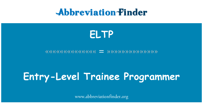 ELTP: Programmatore tirocinante entry-level