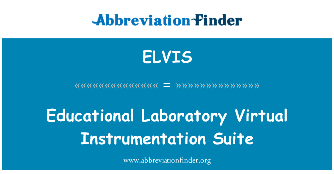 ELVIS: Laboratorju edukattiv virtwali ta ' l-istrumentazzjoni Suite