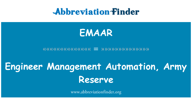 EMAAR: Ingenjör Management Automation, armén Reserve