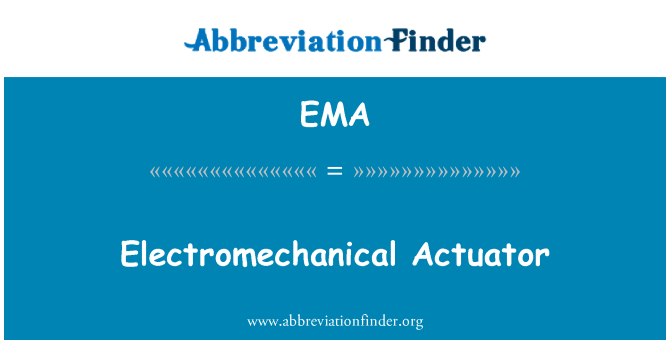 EMA: Actionneur électromécanique