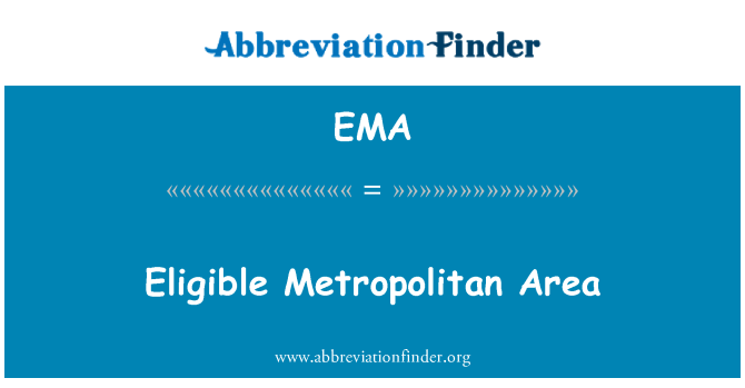 EMA: Upravičeni metropolitansko območje