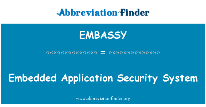EMBASSY: Système de sécurité d'Application embarquée