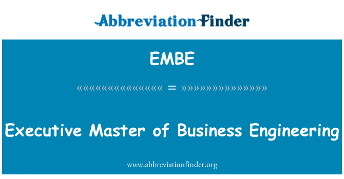 EMBE: Executive Master of Business Engineering