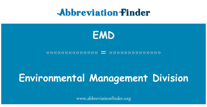 EMD: Отдел экологического управления