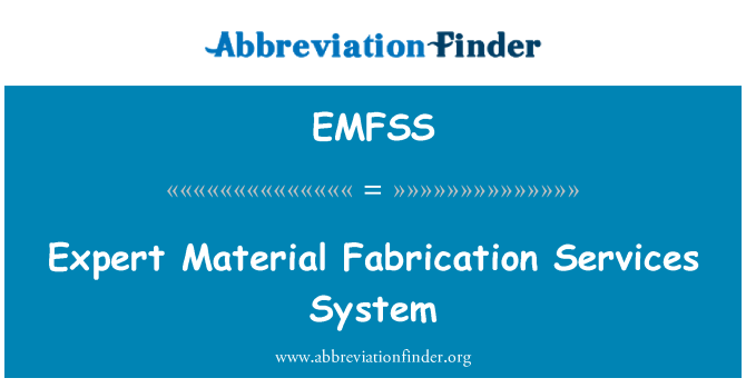 EMFSS: Systém služeb odborných materiálů výroba