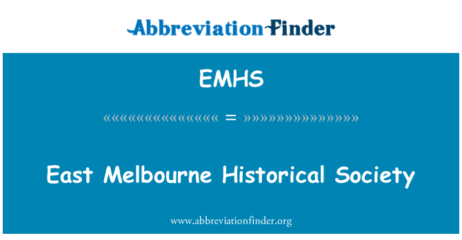 EMHS: East Melbourne Historical Society