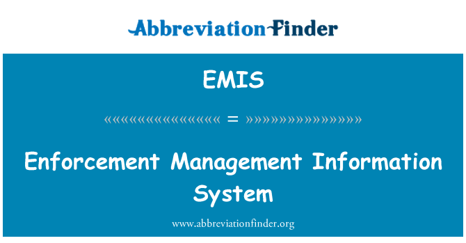 EMIS: Enforcement Management Information System