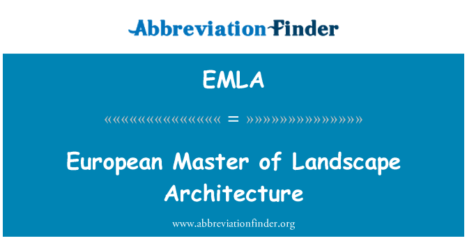 EMLA: Europäische Meister der Landschaftsarchitektur