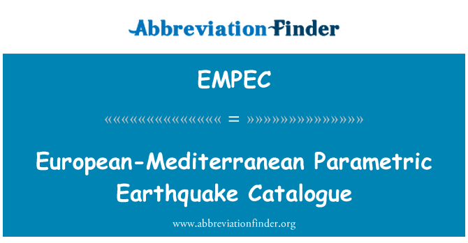 EMPEC: Evropsko-sredozemske parametrov potresa katalog