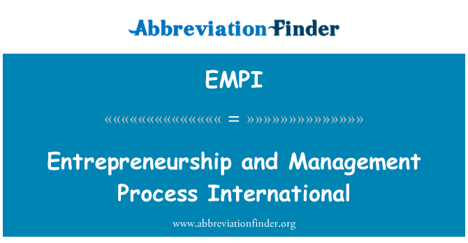 EMPI: 起業家精神と管理プロセスの国際