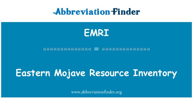 EMRI: Pati lès Mojave resous Stock