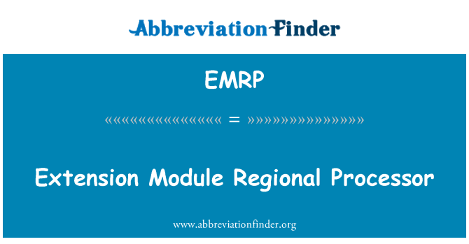 EMRP: Rozšíření modulu regionální procesor