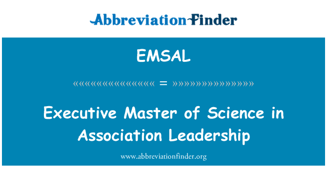 EMSAL: Executive Master of Science in vedenie asociácie