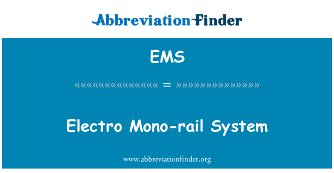 EMS: Elektro Mono raylı sistem