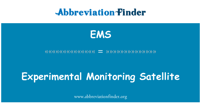 EMS: Satélite experimental de monitoramento