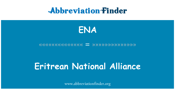 ENA: Alyans nasyonal Eritreyen