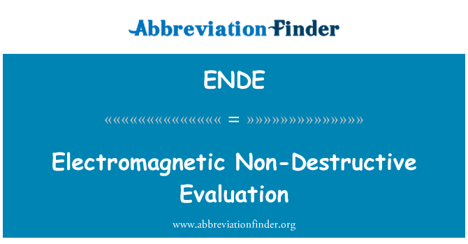 ENDE: Avaliação não-destrutiva eletromagnética