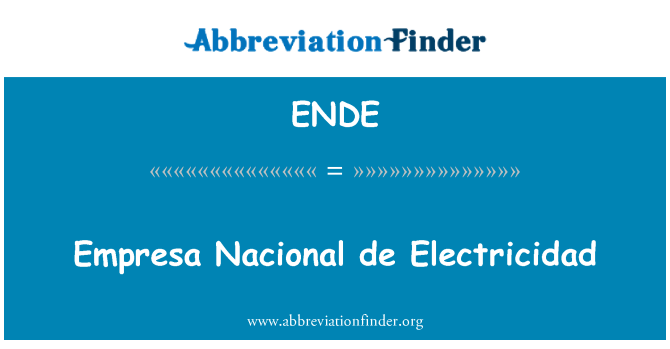 ENDE: Empresa Nacional de Električnitata